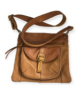 FOSSIL Brown Leather Crossbody Shoulder Messenger Handbag - £20.04 GBP