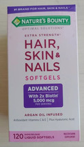 Nature&#39;s Bounty Extra Strength Hair, Skin &amp; Nails Advance 120 Softgels Exp.01/25 - £10.11 GBP