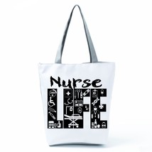 Shopping Bags Customized Nurse Letter Print High Capacity Faith Love Nursing Wom - £15.64 GBP