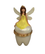 Tooth Fairy Tooth Holder Trinket Box Yellow Fairy Pixy Tooth Holder Keep... - £15.65 GBP