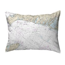 Betsy Drake Falmouth Harbor, MA Nautical Map Noncorded Indoor Outdoor Pillow - £43.01 GBP