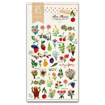 Cute Love Flower Stickers Garden Floral Paper Sticker Sheet Kids Craft Scrapbook - £3.13 GBP