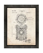 Piston Patent Print Old Look with Beveled Wood Frame - £19.62 GBP+