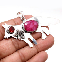 Kahsmiri Ruby Mozambique Garnet Gemstone Handmade Pendant Jewelry 1.80&quot; SA 762 - £5.10 GBP