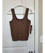 BNWT Juniors&#39; Almost Famous Seamless Snap Front Tank Top, Cocoa, Size M - $24.34 CAD