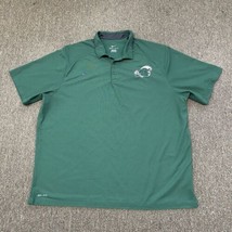 Nike Dri Fit Tulane University Football Polo Golf Shirt Green XXL Green Wave - £17.99 GBP