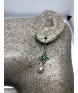 Vintage Feuer Opal Perlen Ohrringe 925 Sterlingsilber Hebel Verschluss - £66.58 GBP