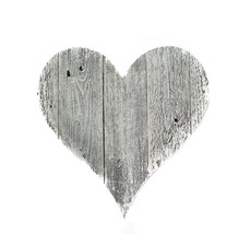 24&quot; Rustic Farmhouse White Wash Large Wooden Heart - £64.92 GBP