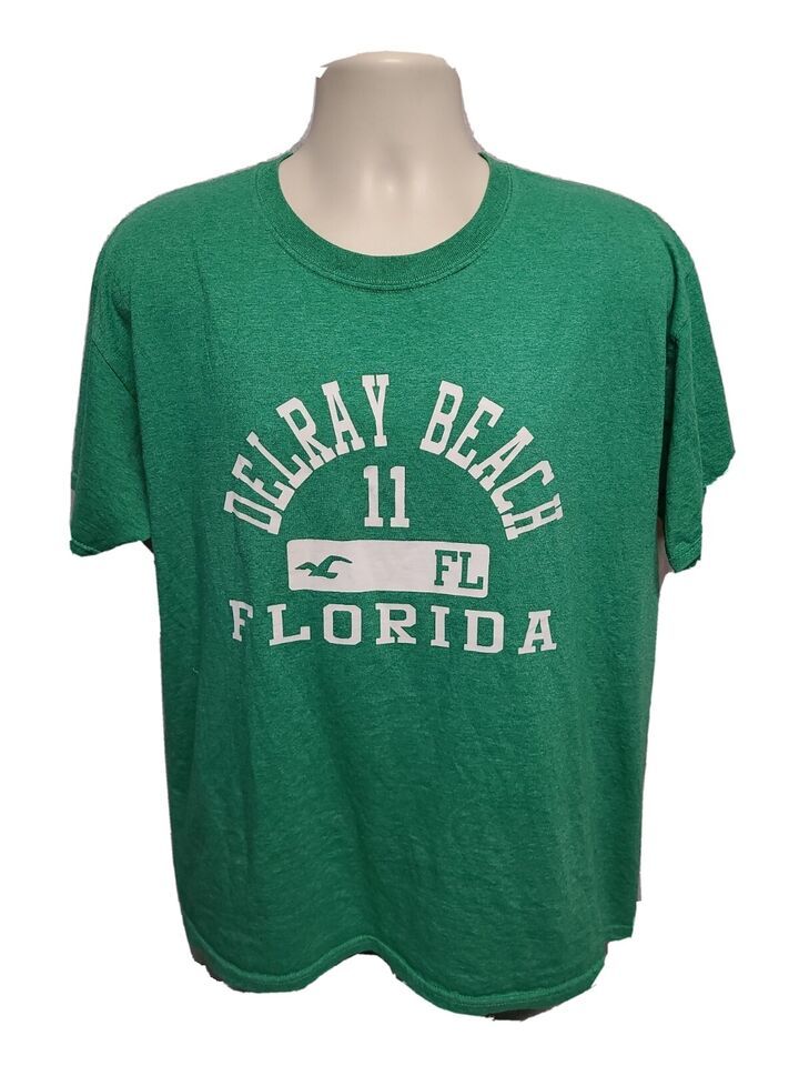 Primary image for Delray Beach Florida 11 Adult Large Green TShirt