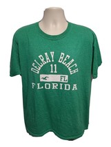 Delray Beach Florida 11 Adult Large Green TShirt - £11.61 GBP