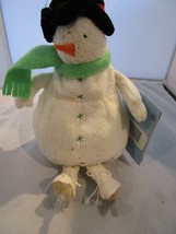 Hallmark Jingle Pals Twirly-Q Tourbillon Snowman Plush Stuffed Shelf Sitter New - £19.97 GBP