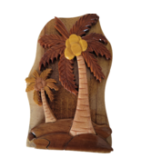 Palm Trees Secret Puzzle Jewelry Box 3D Wooden Trinket Stash Hand Carved... - £23.34 GBP