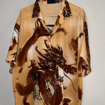 Brown Dragon Print Men&#39;s Shirt - $11.76