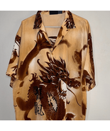 Brown Dragon Print Men&#39;s Shirt - $215.41 MXN