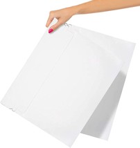 10 White Gusseted Expansion Stay Flat Rigid Cardboard Mailers Self Seal - £21.04 GBP+