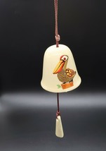 Vtg 1983 Paul Marshall ceramic hanging bell with tropical bird design - £11.93 GBP