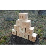 Maths blocks, counting blocks, wooden toys, Baby shower gift, building b... - $35.34 CAD