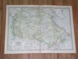 1897 Antique Dated Map Of Dominion Of Canada Ontario Quebec Newfoundland Alberta - £22.23 GBP