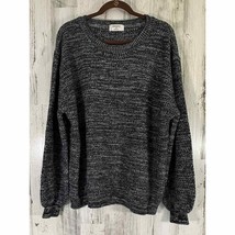 Zenana Womens Sweater 1X Black White Heathered (Gray) Scoop Neck Bishop Sleeve - £10.86 GBP