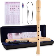 8-Hole Baroque Recorder, Soprano C Key Recorder Made Of Maple Wood With Storage - $34.92