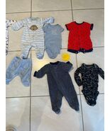 Baby Boy Clothes Lot NB-3M 6pc Sleepers Rompers Sleep Suits Mixed Prints - €16,66 EUR