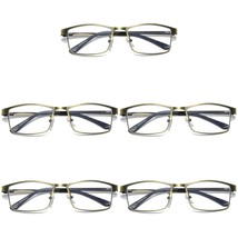 5 PK Mens Spring Hinge Metal Frame Blue Light Blocking Reading Glasses Readers - £14.14 GBP