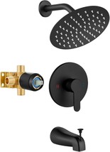 This Is A Complete Tub Shower Trim Kit Featuring A Matte Black Solid Brass - £60.63 GBP