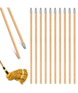 10 Pack 55 Inch Lacquered Wood Broom Handle With Metal Threaded Tip Heav... - $128.99