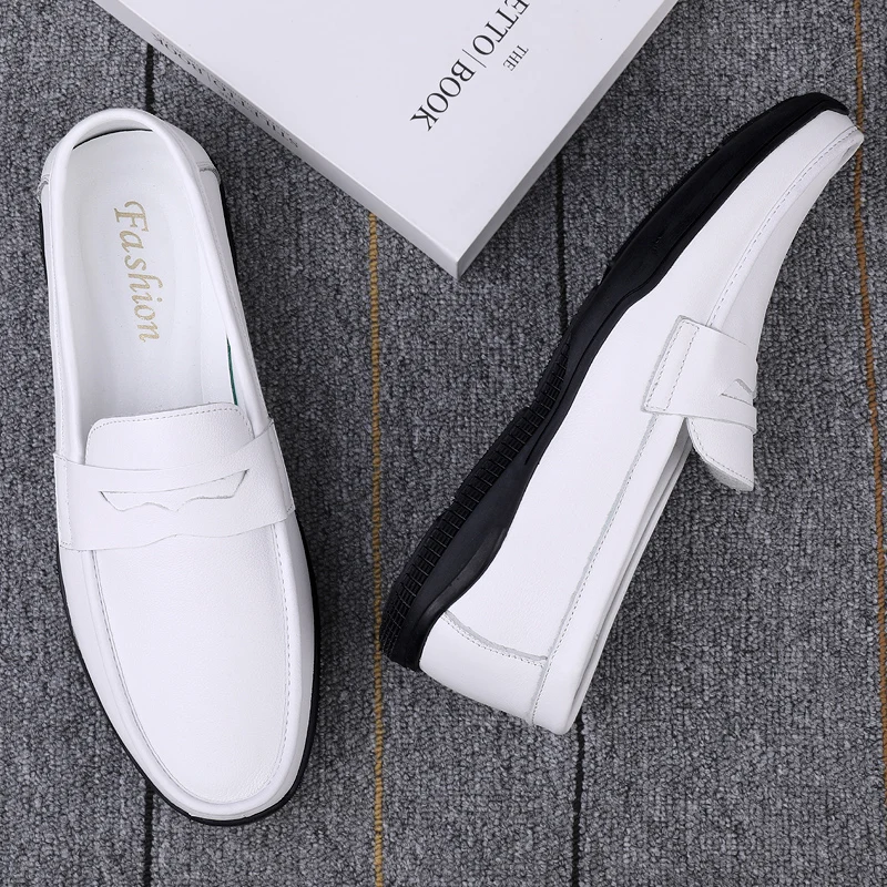 New Slip-on Loafers Natural Leather Men Shoes Business Dress Shoes Summe... - $114.13