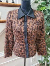 Russell Kemp Leopard Print Brown Full Zip Front Long Sleeve Casual Jacket 8 - £21.90 GBP