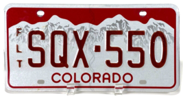Colorado License Plate - SQX-550 - Fleet FLT - Red - Expired - 1 - $7.50