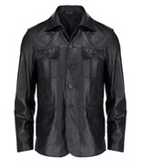 Men Handmade New Stylish Genuine Business Black Leather Lambskin Blazer ... - $2,445.77 MXN+