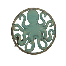 Verdigris Cast Iron Octopus Decorative Wall Mounted Hanging Garden Hose Holder - £58.13 GBP