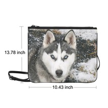 Siberian Husky Dog in Winter Nylon Slim Clutch Bag 10.43&quot;(L) x 13.78&quot; (H) - £19.30 GBP