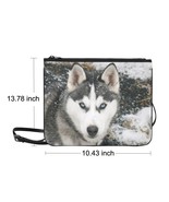 Siberian Husky Dog in Winter Nylon Slim Clutch Bag 10.43&quot;(L) x 13.78&quot; (H) - $32.60 CAD
