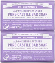 Dr. Bronner&#39;s - Pure-Castile Bar Soap (Lavender, 5 ounce, 2-Pack) - Made with Or - £27.96 GBP