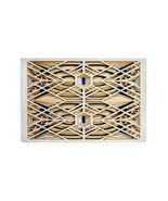 Geometric Wood Wall Art 6 Layer Art Deco Panel,15x11 Handmade Layered Wo... - $85.00
