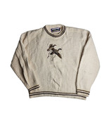 Shenandoah Sweater Cream Duck Hunting Embroidered Chunky USA Vintage Siz... - $49.45