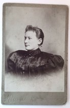 Antique Cabinet Card Lovely Victorian Lady Dunn Ripon Wisconsin Broad Shoulders - £5.23 GBP