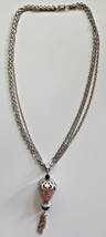 Vintage Celebrity NY Silver Tone 3 Strand Necklace 30&quot; Includes 3&quot;  Tass... - £27.32 GBP