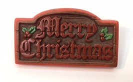 Hallmark PIN Christmas Vintage SIGN MERRY WOOD LOOK Nostalgic Holiday Br... - £6.24 GBP
