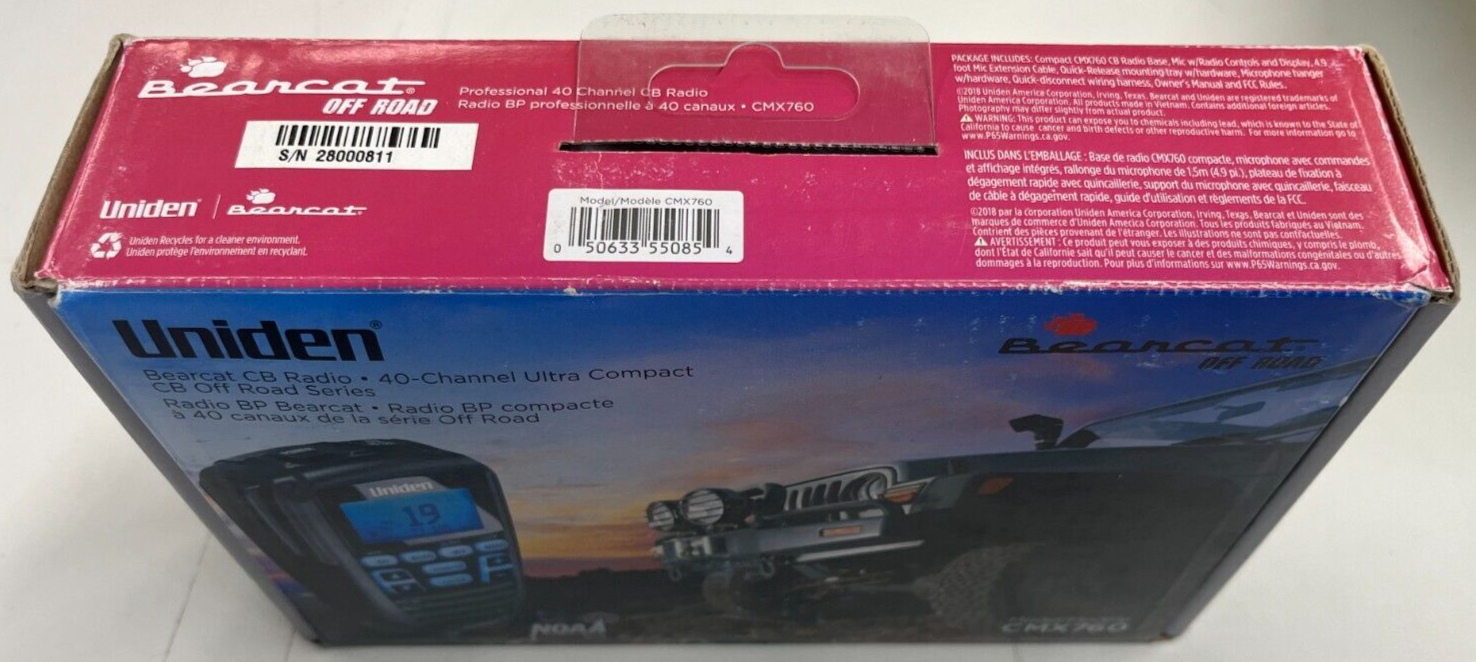 Uniden, 40 Channel, Ultra Compact, Off Road CB Radio, CMX760, Black