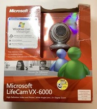 Microsoft LifeCam Model VX-6000 HD 3x Digital Zoom Webcam laptop desktop - £21.00 GBP