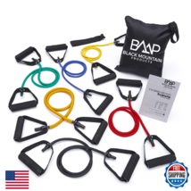 Black Mountain Products Strong Man Set 6 Resistance Bands Fitness Exercise - $43.63