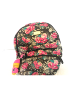 Luv Betsey Johnson LBDANA Pink Black Floral Roses Backpack - £15.50 GBP