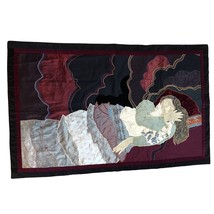 Art Wall Tapestry Titled Leisure Time Sleeping Woman Lippens Signed 1977 Handcra - £97.70 GBP