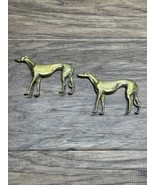 Vintage Lot of 2 Brass Greyhound Dog Wall Decor Art MCM KG JD - $397.80 MXN