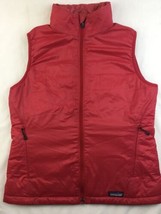 Patagonia Insulated Vest Womens M Red Adjustable Waist Synthetic Zip FLAWS - £38.70 GBP