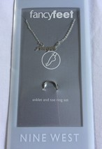Nine West Fancy Feet Personalized Angel Nameplate Anklet & Toe Ring Set 9" Long - £11.59 GBP