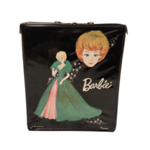 Vintage 1963 Mattel Barbie Ponytail Black Storage Clothing Case / Trunk Used - $46.55